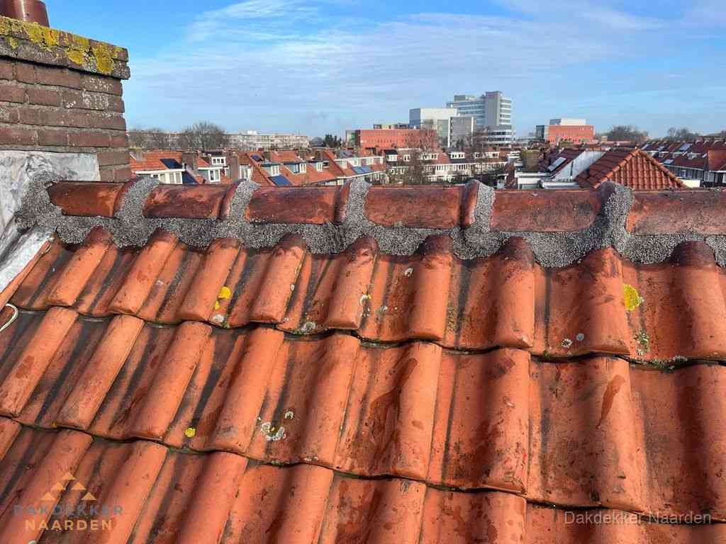 Nieuw bitumen plat dak met uitzicht over woonwijk in Naarden Nieuw bitumen plat dak met uitzicht over woonwijk in Naarden